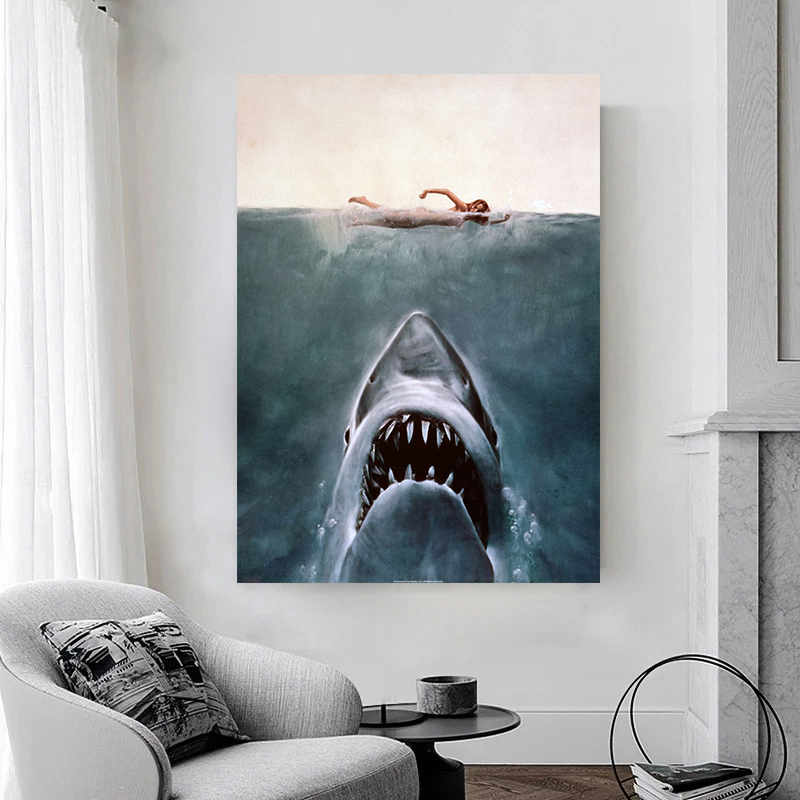 Jaws Posters  Shark Canvas Pai - Sustainable Living Eco Friendly ulasan dan harga